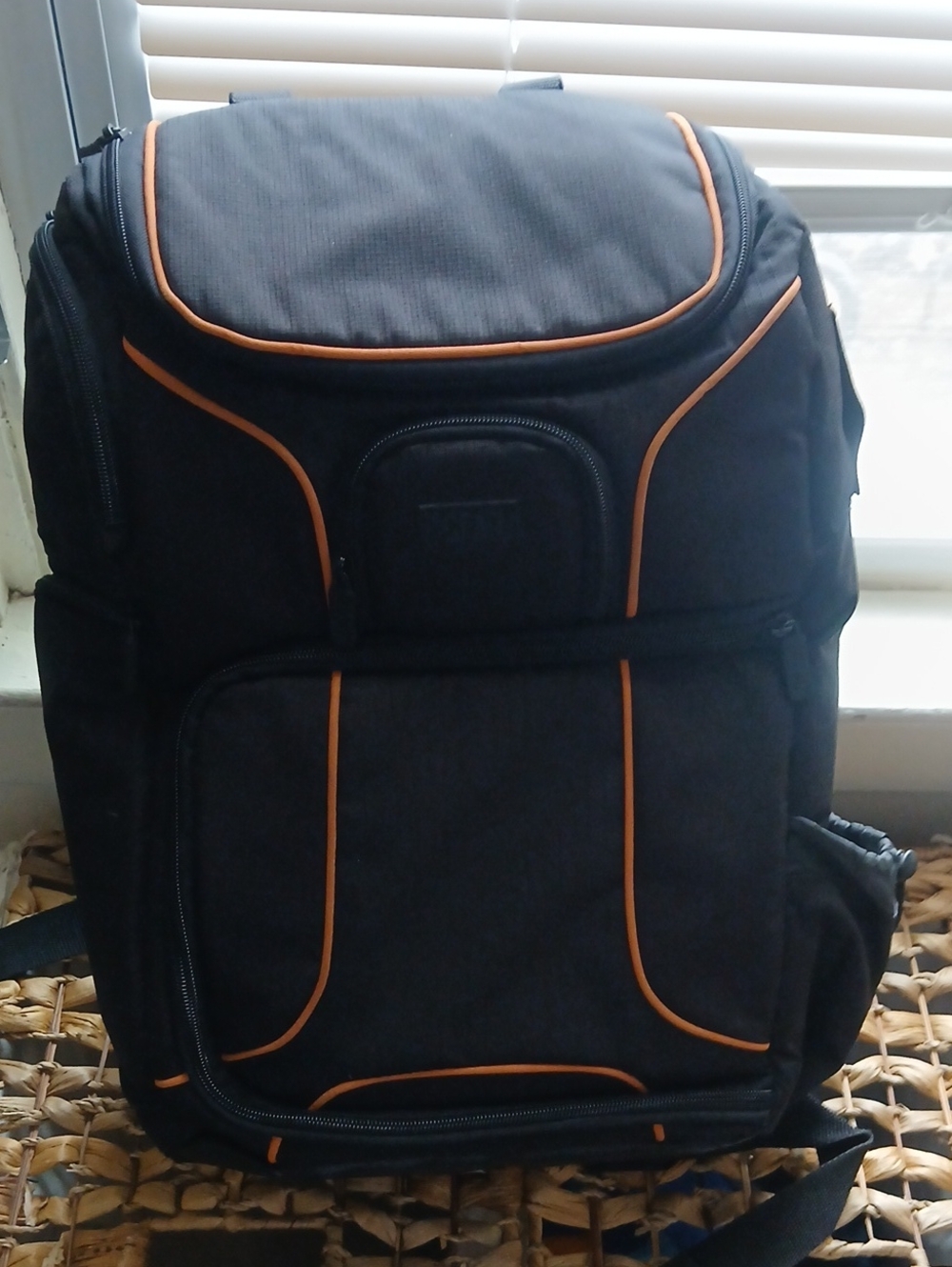 Black Backpack with Orange Trim – Versatile Everyday Carry